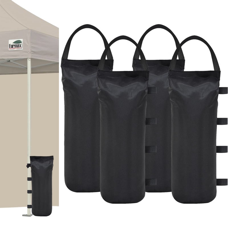 Eurmax USA Weight Capacity 112 LBS Extra Large Pop up Gazebos Weights Sand Bags for Pop up Canopy Tent Pergola Outdoor Instant Canopies, 4-Pack,Black (Without Sand) Dark Black - Image 1